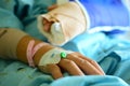 IV solution intravenous drip patient hand