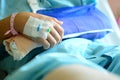 IV solution intravenous drip patient hand