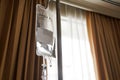 IV tube and bag saline solution, hospital