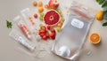 IV Vitamin Drip Infuse Fruit Therapy Bag Royalty Free Stock Photo