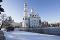 Ivan the Great Bell-Tower complex. Cathedral Square, Inside of Moscow Kremlin, Russia