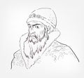 Ivan IV Vasilyevich Ivan the Terrible, was the grand prince of Moscow famous Russian vector sketch isolated