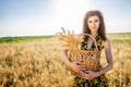 Ivan Kupala. customs. holiday. girl in wheat field