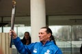 Ivan Patzaichin with the olympic torch