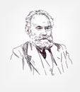 Ivan Petrovich Pavlov vector sketch portrait