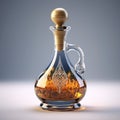 Realistic 3d Arabesque Decanter Model With Blue And Amber Colors