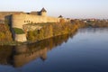 Ivangorod fortress above the border river Narva. Leningrad region