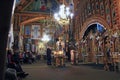 People praying inside of church during service Royalty Free Stock Photo