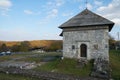 Remains of an ancient church of the 12th century in Western Ukraine. Foothills of the Carpathians.