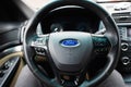 Ivano-Frankivsk, Ukraine - March, 2023: Ford Explorer steering wheel