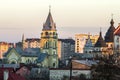 Ivano-Frankivsk, Ukraine - November 30, 2017: Cityscape with res