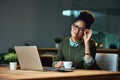 Ive got the office all to myself. Portrait of an attractive young woman working on her laptop in the office. Royalty Free Stock Photo