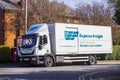An Iveco Eurocab box lorry making an emergeny delivery