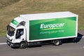 Iveco Eurocargo of Europcar on motorway. Royalty Free Stock Photo