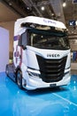 Iveco S-Way heavy-duty truck presented at the Hannover IAA Transportation Motor Show. Germany - September 20, 2022