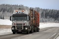 Iveco Trakker 500 Logging Truck Hauls Timber in Winter