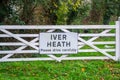 IVER HEATH, BUCKINGAMSHIRE, ENGLAND- 16th November 2020: Boundary sign for Iver Heath