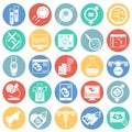 IVF icons set on color circles white background for graphic and web design. Simple vector sign. Internet concept symbol