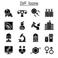 IVF, In Vitro Fertilization icon set