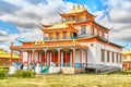 IVOLGINSKY DATSAN, BURYATIA, SIBERIA, RUSSIA - MARCH 24, 2018: monastery is the Buddhist Temple located near Ulan-Ude