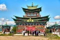 IVOLGINSKY DATSAN, BURYATIA, SIBERIA, RUSSIA - MARCH 24, 2018: monastery is the Buddhist Temple located near Ulan-Ude