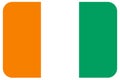 Ivorian Flag of Cote Ivoire round corners