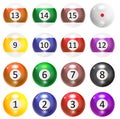 Ivories, Billiard Balls Set Vector Royalty Free Stock Photo