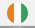 Ivory Coast Round Circle Flag. Cote d Ivoire Circular Button Banner Icon. Ivorian Flag EPS Vector