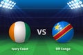 Ivory Coast vs DR Congo. knockout Semi-final stage Africa 2023,