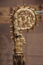 Ivory crozier crook hooked staff carried by a bishop