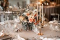 Ivory floral centerpiece for dinning table