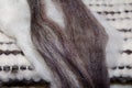 Ivory and grey wool Royalty Free Stock Photo