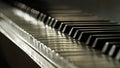 Ivory keyed piano in low depth of field Royalty Free Stock Photo