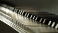 Ivory keyed piano in low depth of field Royalty Free Stock Photo