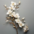 Ivory Orchid: Delicate Paper Sculpture With Golden Age Aesthetics