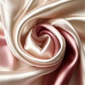 Ivory  and pink  Soft Silky Shiny Stretch Charmeuse Satin Fabric Royalty Free Stock Photo