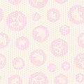 Ivory pink tulip dot seamless print background design