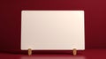 Ivory Polyester Sign Mockup On Maroon Background