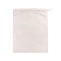 Ivory pouch, bag for shopping groceries on white isolated background. the concept of conscious consumption, zero waste,