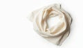 Ivory square bandana mock up, laid flat on white background. This versatile accessory features a soft texture and elegant drape, Royalty Free Stock Photo