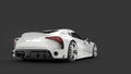 Ivory white modern sports car - back view Royalty Free Stock Photo