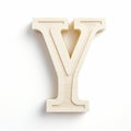Ivory Wooden Letter Y On White Background Royalty Free Stock Photo