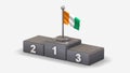Ivorycoast 3D waving flag illustration on winner podium. Royalty Free Stock Photo
