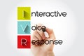 IVR - Interactive Voice Response acronym with marker, technology concept background