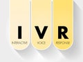 IVR - Interactive Voice Response acronym, technology concept background Royalty Free Stock Photo