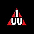 IVV triangle letter logo design with triangle shape. IVV triangle logo design monogram. IVV triangle vector logo template with red Royalty Free Stock Photo