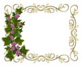 Ivy Floral design border with gold frame Royalty Free Stock Photo