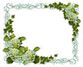 Ivy and Hydrangea Floral Border invitation