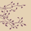 Ivy vine silhouette, elegant purple floral decorative side border design element of leaves,, pretty wedding invitation design