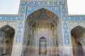 Iwans in the main courtyard of the Shah Mosque, located on the south side of Naghsh-e Jahan Square, Isfahan, Iran Royalty Free Stock Photo